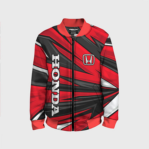 Детский бомбер Red sport - honda / 3D-Красный – фото 1