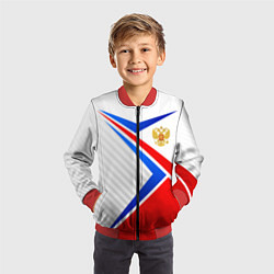 Бомбер детский Герб РФ - классические цвета флага, цвет: 3D-красный — фото 2
