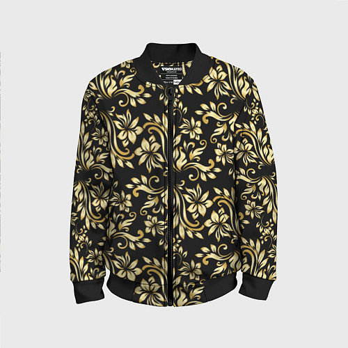 Детский бомбер Gold khokhloma / 3D-Черный – фото 1