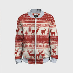 Детский бомбер Красные олени