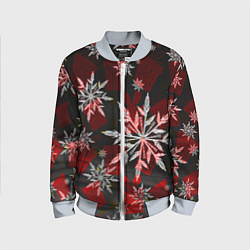 Бомбер детский Рождественские снежинки, цвет: 3D-серый