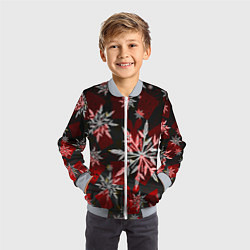 Бомбер детский Рождественские снежинки, цвет: 3D-серый — фото 2
