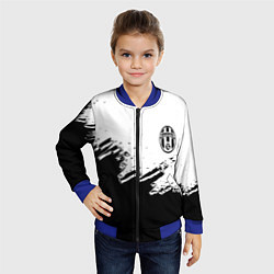 Бомбер детский Juventus black sport texture, цвет: 3D-синий — фото 2