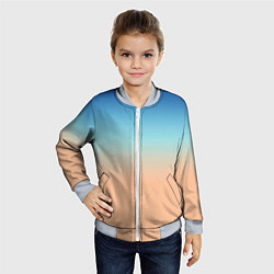 Бомбер детский Сине-бежевый градиент, цвет: 3D-серый — фото 2