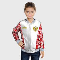 Бомбер детский Сборная России с узором, цвет: 3D-серый — фото 2