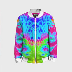 Бомбер детский Tie-Dye abstraction, цвет: 3D-белый