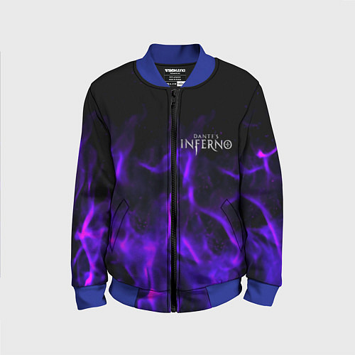 Детский бомбер Dantes Inferno flame neon / 3D-Синий – фото 1