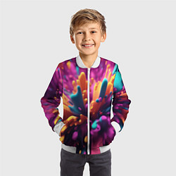 Бомбер детский Яркий всплеск, цвет: 3D-белый — фото 2