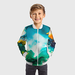 Бомбер детский Текстура окрашенной стены - нейросеть, цвет: 3D-белый — фото 2