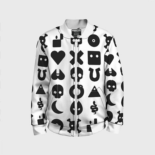 Детский бомбер Love death robots pattern white / 3D-Белый – фото 1