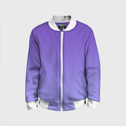 Детский бомбер Светлый фиолетовый градиент / 3D-Белый – фото 1