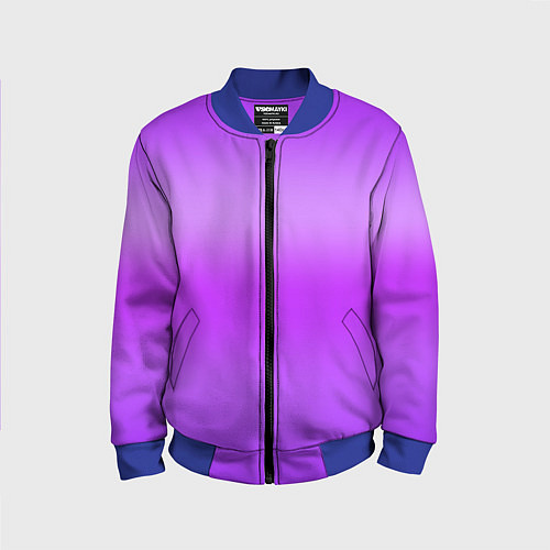 Детский бомбер Яркий сиреневый градиент / 3D-Синий – фото 1