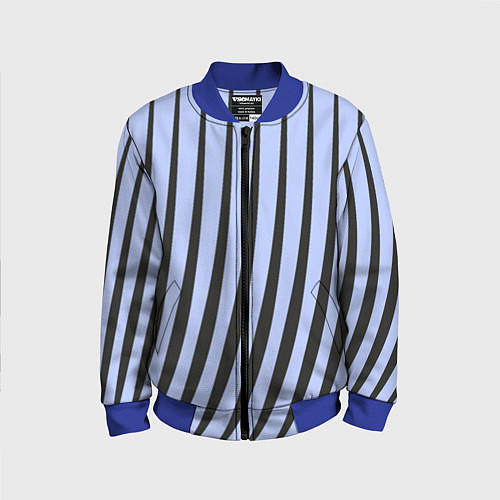 Детский бомбер Полосатый серо голубой / 3D-Синий – фото 1