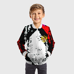 Бомбер детский Россия краски текстура, цвет: 3D-белый — фото 2