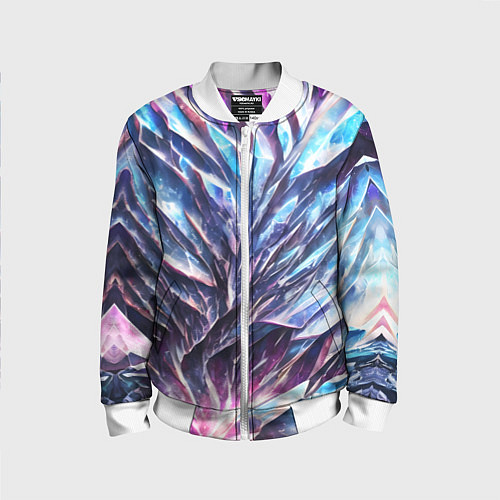 Детский бомбер Синий драгоценный камень / 3D-Белый – фото 1