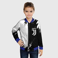 Бомбер детский Juventus краски чёрнобелые, цвет: 3D-синий — фото 2