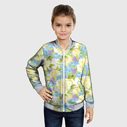 Бомбер детский Пышные цветы, цвет: 3D-серый — фото 2