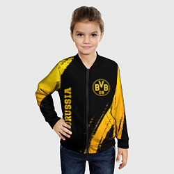 Бомбер детский Borussia - gold gradient вертикально, цвет: 3D-черный — фото 2