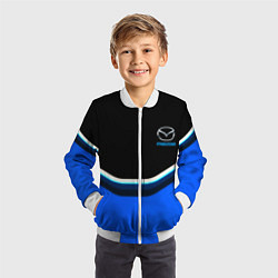 Бомбер детский Mazda sport brend car, цвет: 3D-белый — фото 2