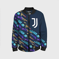 Бомбер детский Juventus градиентные мячи, цвет: 3D-черный