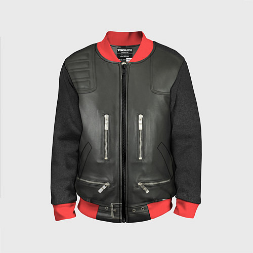 Детский бомбер Terminator first - leather jacket / 3D-Красный – фото 1