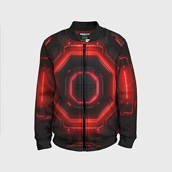 Бомбер детский Nvidia style black and red neon, цвет: 3D-черный