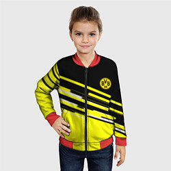 Бомбер детский Borussia текстура спорт, цвет: 3D-красный — фото 2