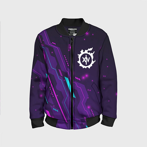 Детский бомбер Final Fantasy neon gaming / 3D-Черный – фото 1