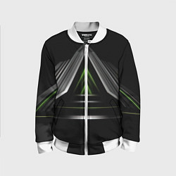 Детский бомбер Black green abstract nvidia style