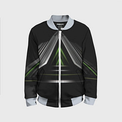 Детский бомбер Black green abstract nvidia style