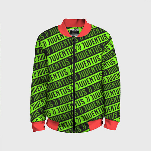 Детский бомбер Juventus green pattern sport / 3D-Красный – фото 1