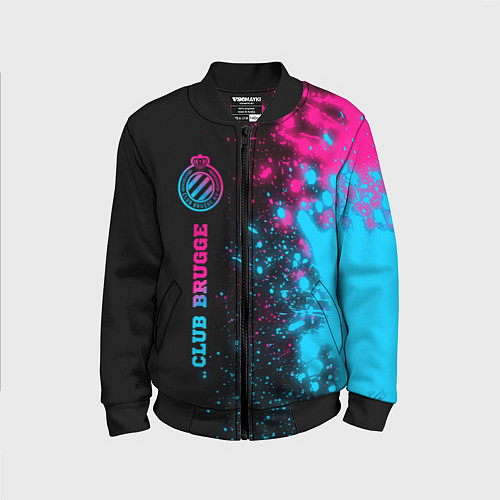 Детский бомбер Club Brugge - neon gradient по-вертикали / 3D-Черный – фото 1