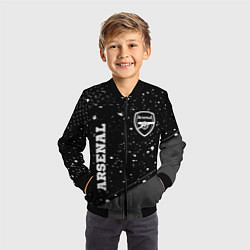 Бомбер детский Arsenal sport на темном фоне вертикально, цвет: 3D-черный — фото 2