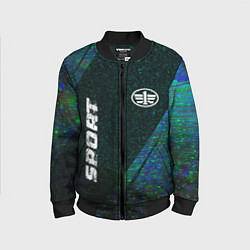 Бомбер детский FAW sport glitch blue, цвет: 3D-черный