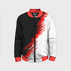 Детский бомбер Черные красные и белые штрихи красок