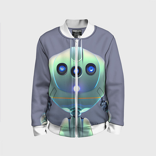 Детский бомбер Робот человекоподобный / 3D-Белый – фото 1