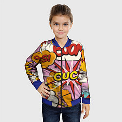 Бомбер детский Oops-boom: комикс бум, цвет: 3D-синий — фото 2