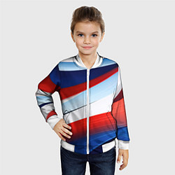 Бомбер детский Волнистая абстракция в стиле минимализм, цвет: 3D-белый — фото 2