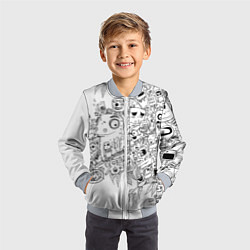 Бомбер детский Дудлы с хамелеоном, цвет: 3D-серый — фото 2