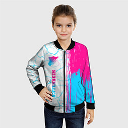 Бомбер детский Hoffenheim neon gradient style по-вертикали, цвет: 3D-черный — фото 2