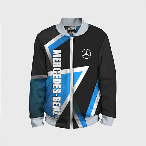 Детский бомбер Mercedes - blue metal / 3D-Серый – фото 1