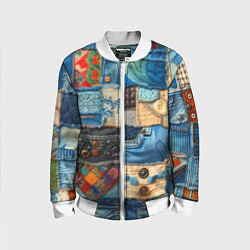 Детский бомбер Vanguard denim patchwork - ai art