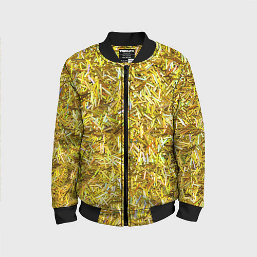 Детский бомбер Золотые ленточки / 3D-Черный – фото 1