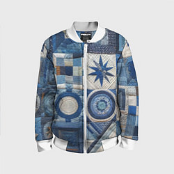 Детский бомбер Denim patchwork - ai art