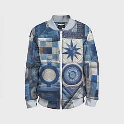 Детский бомбер Denim patchwork - ai art