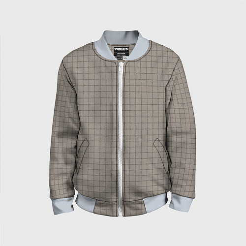 Детский бомбер Серый бежевый в клетку / 3D-Серый – фото 1