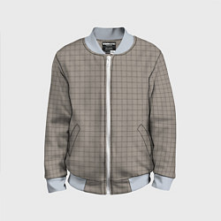 Детский бомбер Серый бежевый в клетку