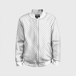 Детский бомбер Белый в чёрный маленький горошек
