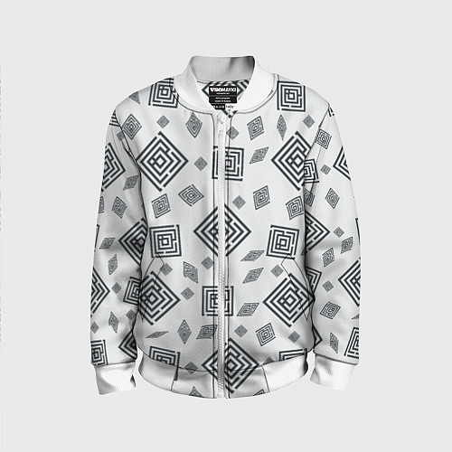 Детский бомбер Ромб лабиринт паттерн / 3D-Белый – фото 1