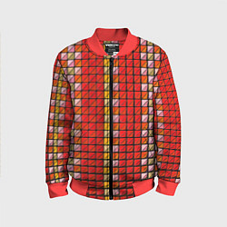 Детский бомбер Красные плитки